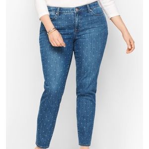 NWT Talbots slim ankle jeans tulip print